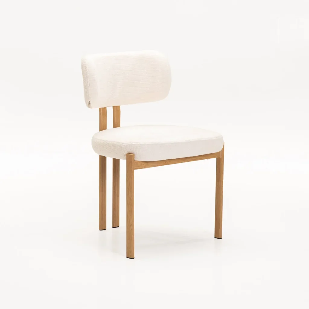 ARK FABRIC DINING CHAIR-NATURAL LEG