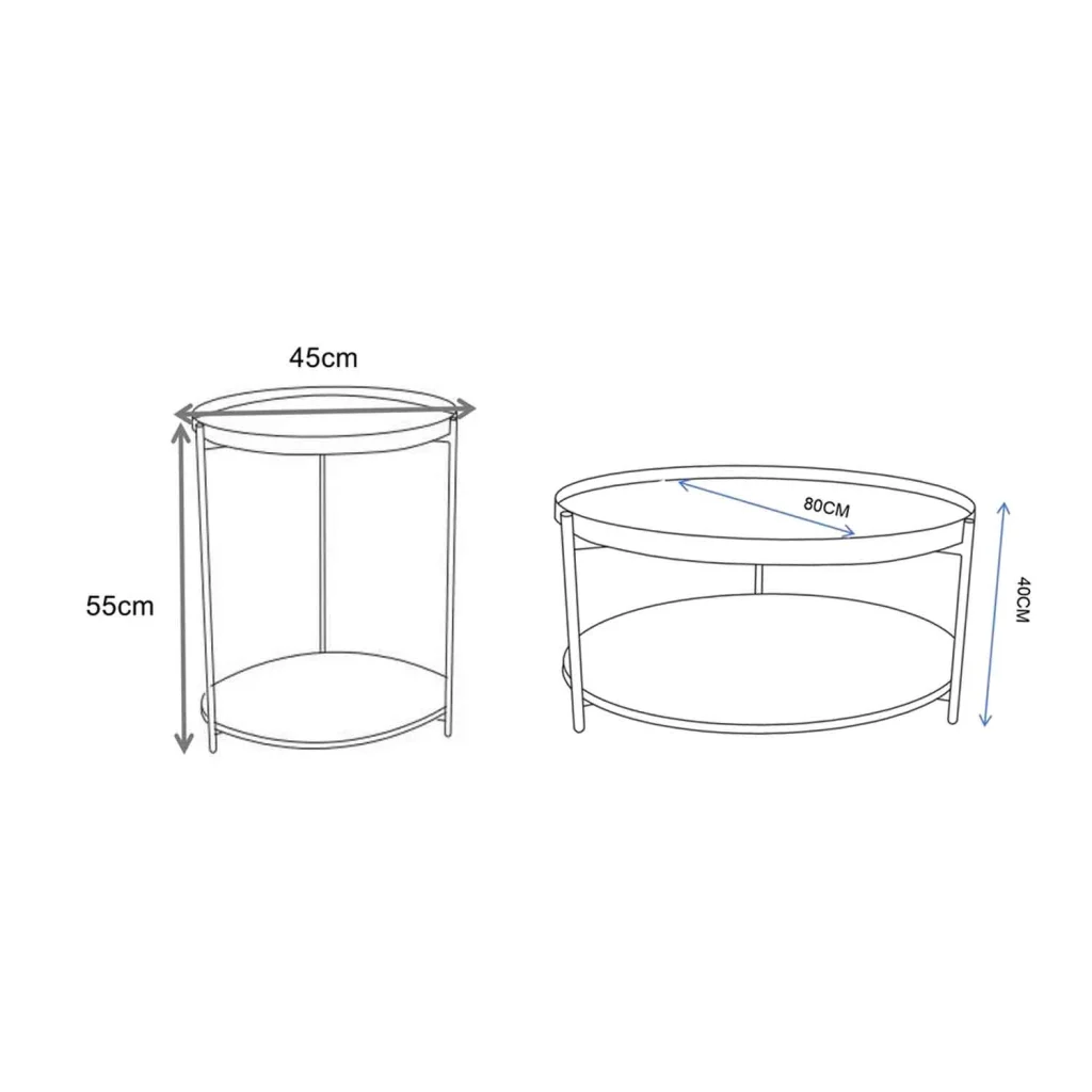 DAISY SIDE TABLE & COFFEE TABLE COMBO - Black - Image 4