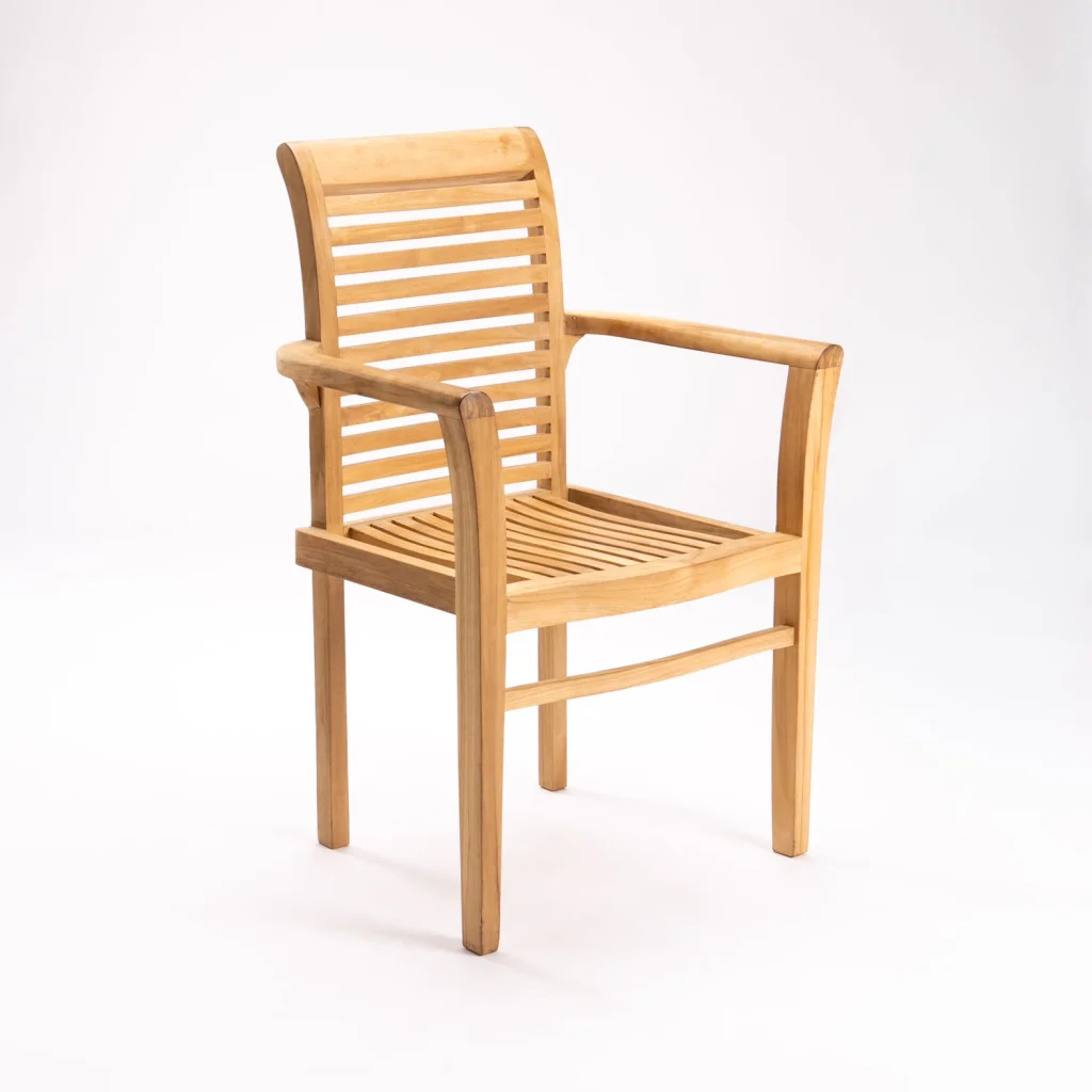 MILAN TEAK STACKING ARMCHAIR