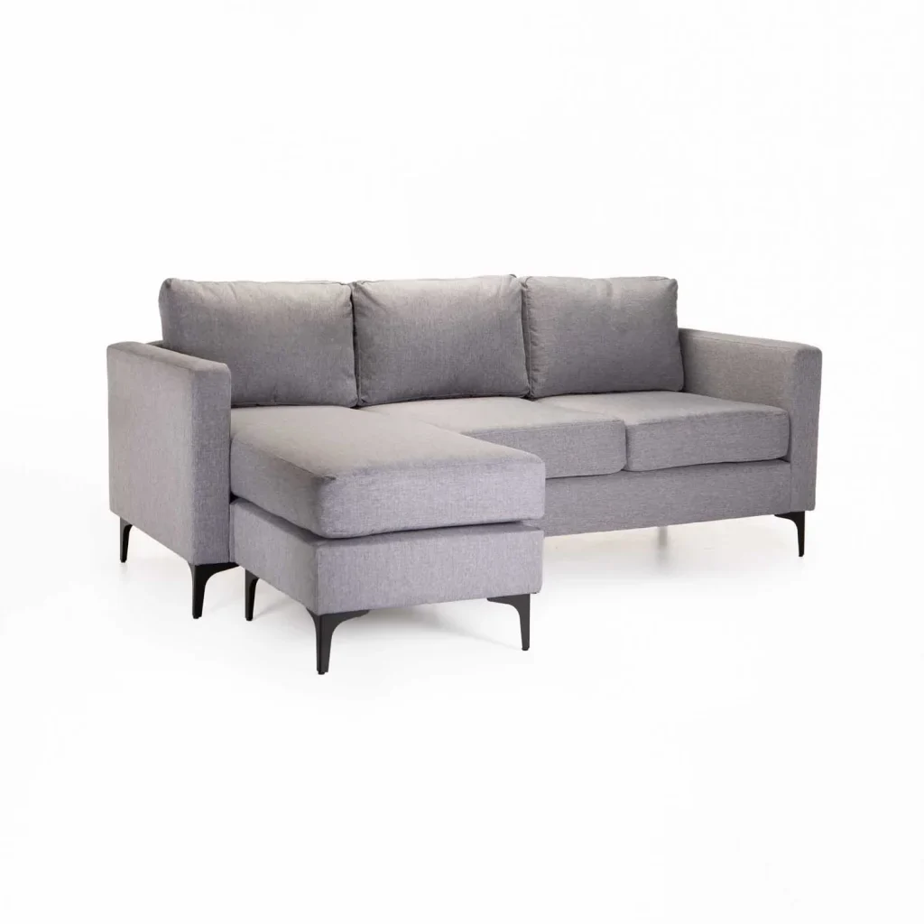 SANTINO FABRIC CORNER CHAISE - BLACK LEG