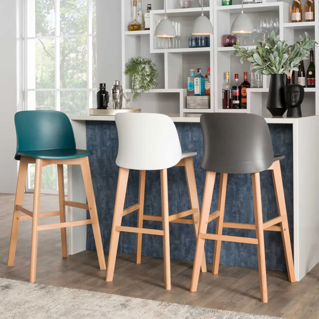 ZEN LUXURY WOODEN LEG KITCHEN STOOL - Image 8